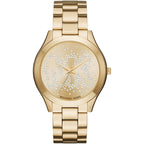 Michael Kors Runway MK3590 38mm Women's Quartz Watch – Gold with Gold Stainless Steel Bracelet