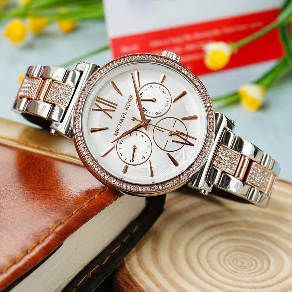 Michael Kors Sofie MK4353 36mm Women's Chronograph Watch – Rose Gold with Rose Gold Stainless Steel Bracelet