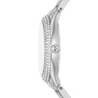 Michael Kors Sylvia MK4657 34mm Women's Quartz Watch – Mother-of-Pearl White with Silver Stainless Steel Bracelet