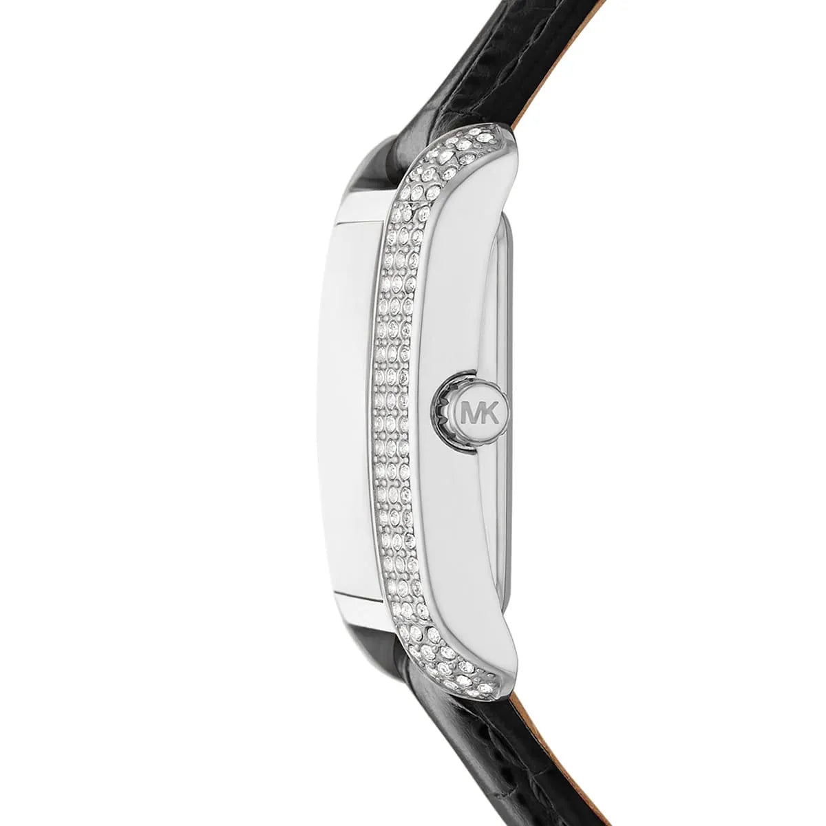 Michael Kors Emery MK4696 Women's Quartz Watch – Sunray Black with Black Genuine Leather Strap