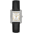 Michael Kors Emery MK4696 Women's Quartz Watch – Sunray Black with Black Genuine Leather Strap