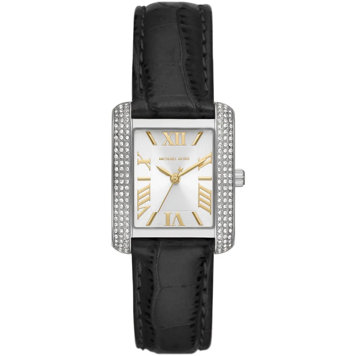 Michael Kors Emery MK4696 Women's Quartz Watch – Sunray Black with Black Genuine Leather Strap