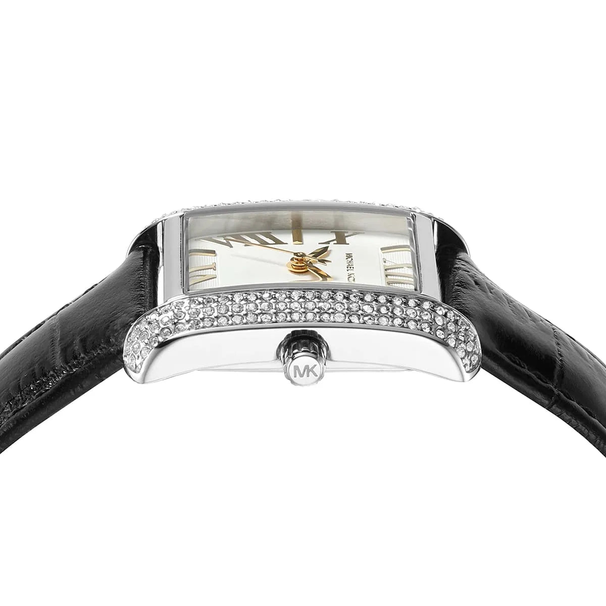 Michael Kors Emery MK4696 Women's Quartz Watch – Sunray Black with Black Genuine Leather Strap