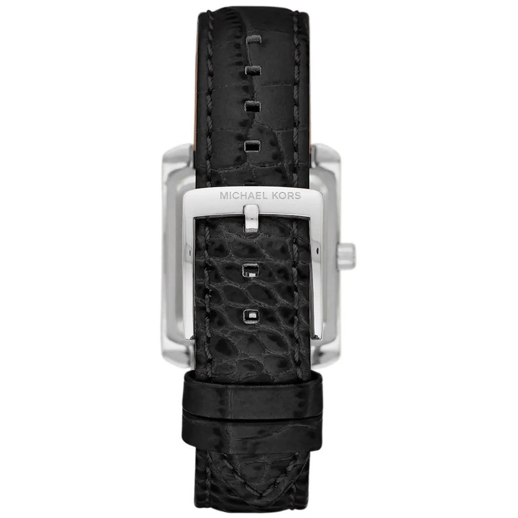 Michael Kors Emery MK4696 Women's Quartz Watch – Sunray Black with Black Genuine Leather Strap