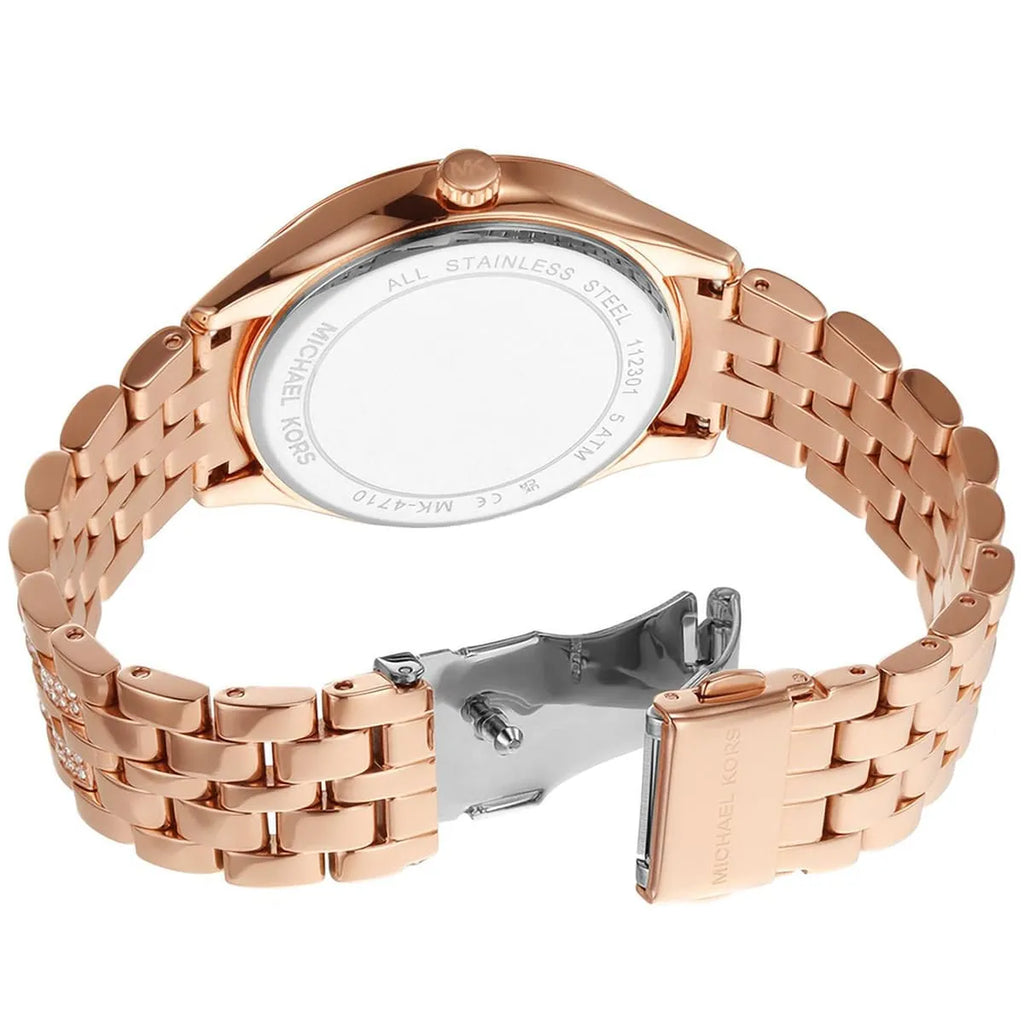 Michael Kors Harlowe MK4710 33mm Women's Quartz Watch – Rose Gold with Rose Gold Stainless Steel Bracelet