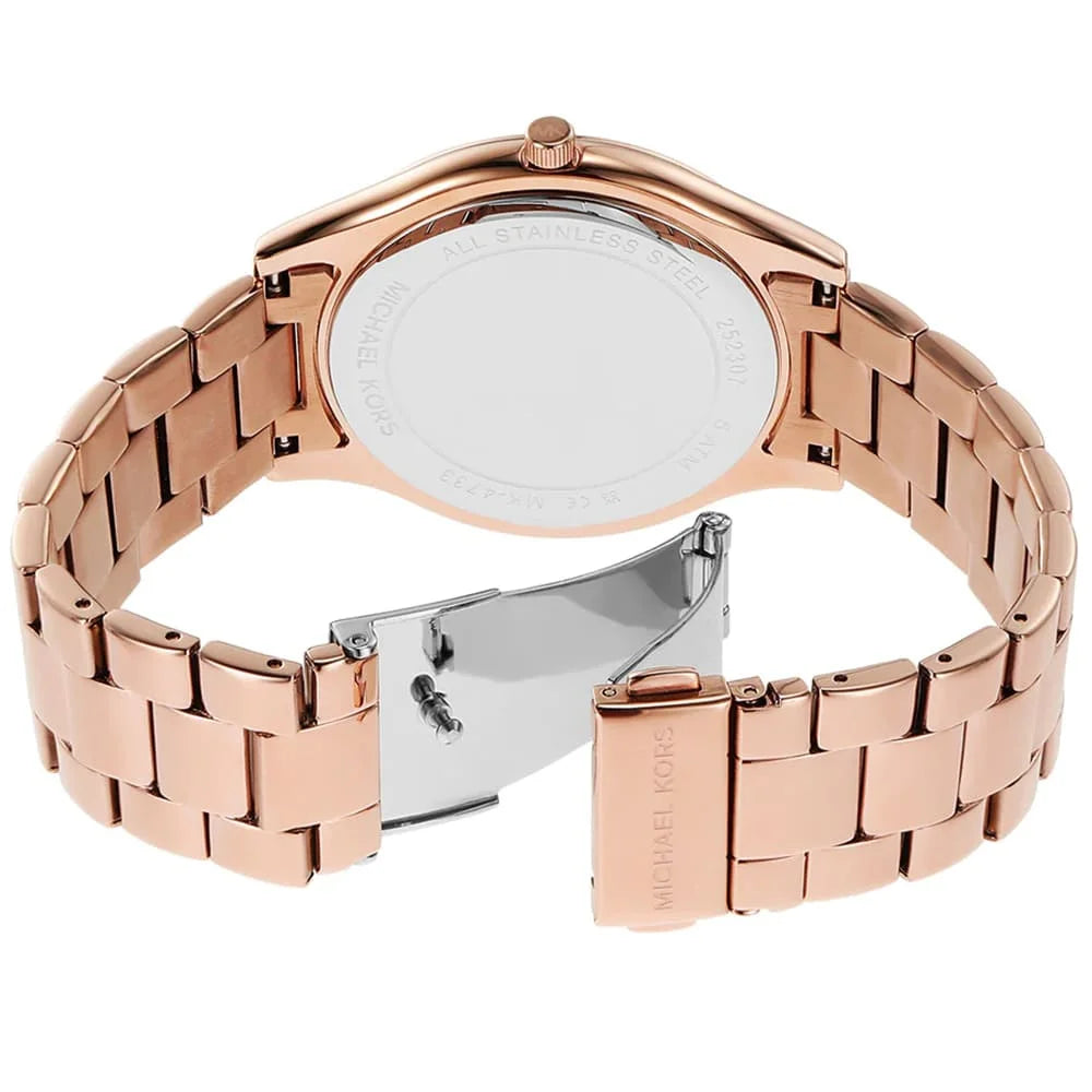 Michael Kors Runway MK4733 38mm Women's Quartz Watch – Rose Gold with Rose Gold Stainless Steel Bracelet
