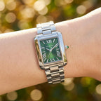 Michael Kors Emery MK4832 27mm Women's Quartz Watch – Sunray Emerald Green with Silver Stainless Steel Bracelet