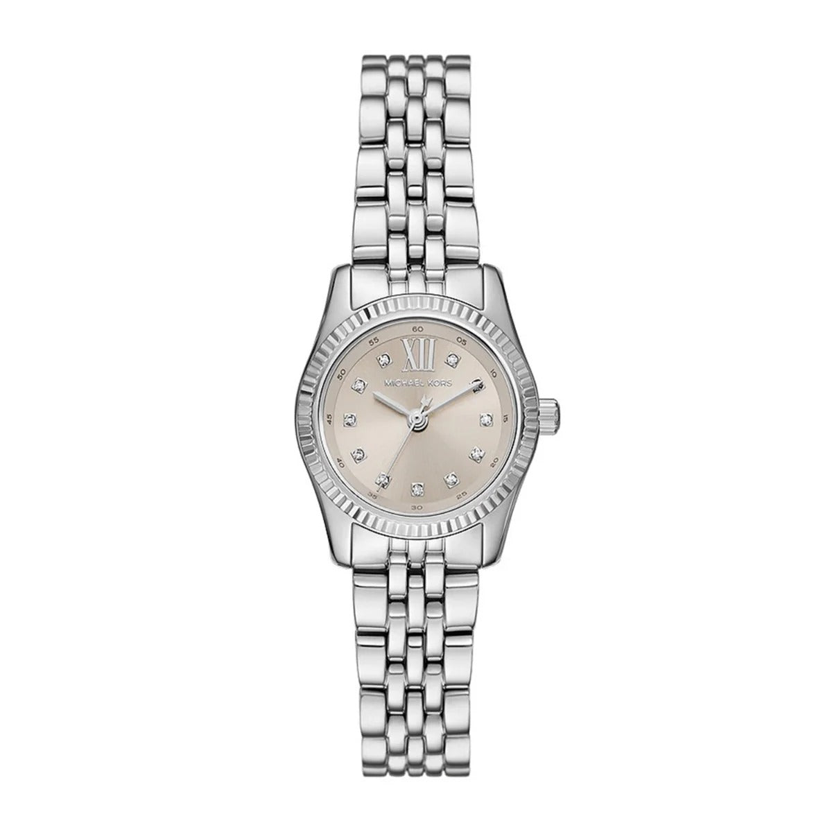 Michael Kors Lennox MK4843 30mm Women's Quartz Watch – Sunray Silver with Silver Stainless Steel Bracelet