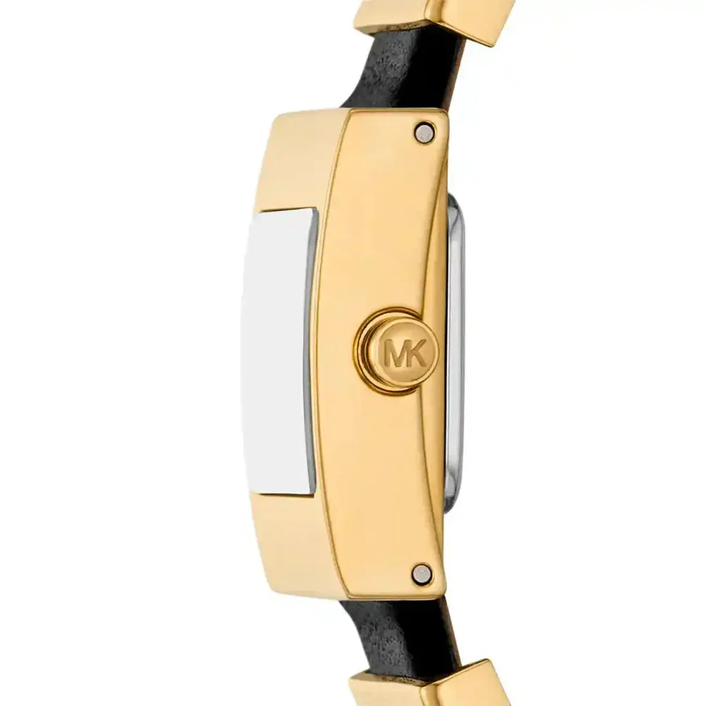 Michael Kors Darrington MK4887 Women's Quartz Watch – Black with Black Genuine Leather Strap