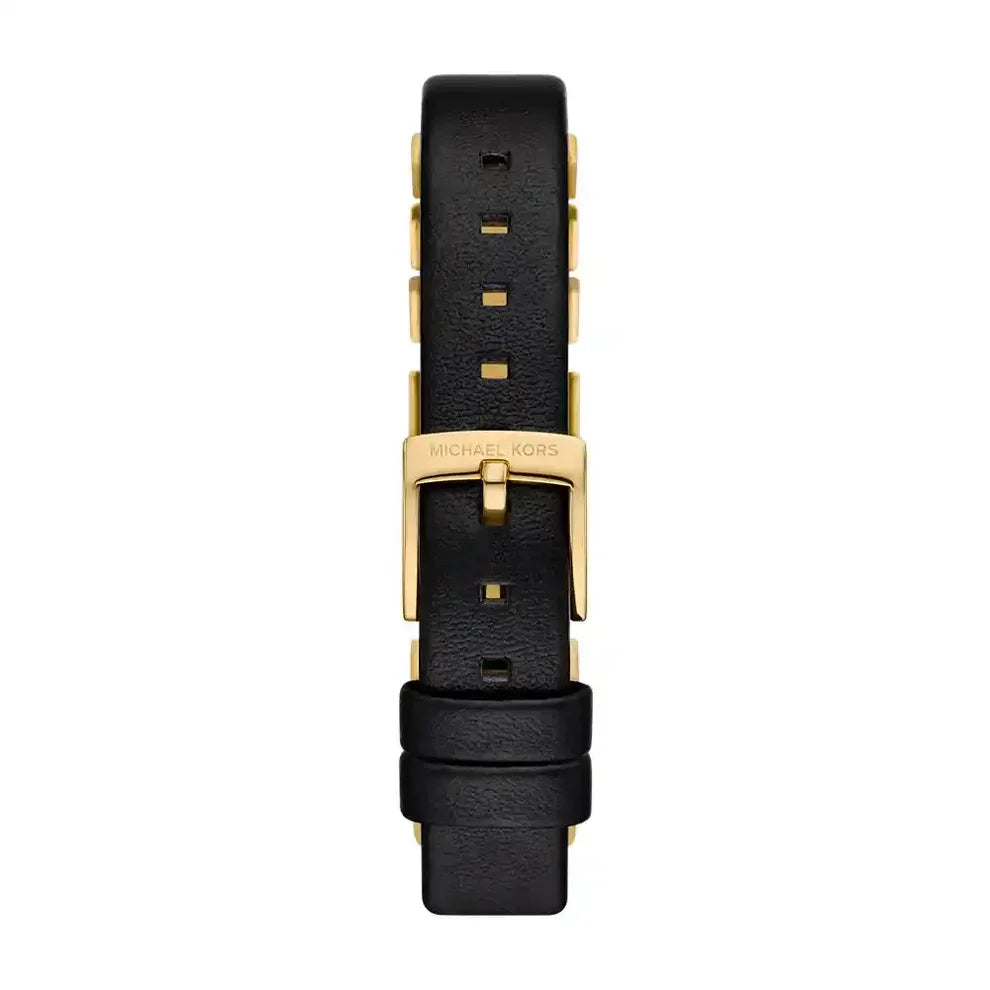 Michael Kors Darrington MK4887 Women's Quartz Watch – Black with Black Genuine Leather Strap