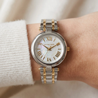 Michael Kors Lennox MK4895 33mm Women's Quartz Watch – Mother Of Pearl with Two-Tone Stainless Steel Bracelet
