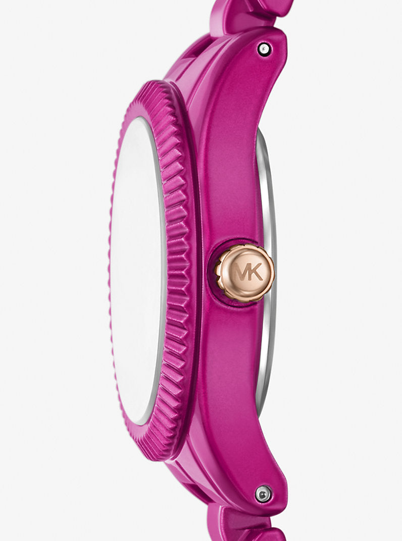 Michael Kors Petite Lexington MK4915LE Women's Quartz Watch – Sunray Fuchsia with Fuchsia Stainless Steel Bracelet