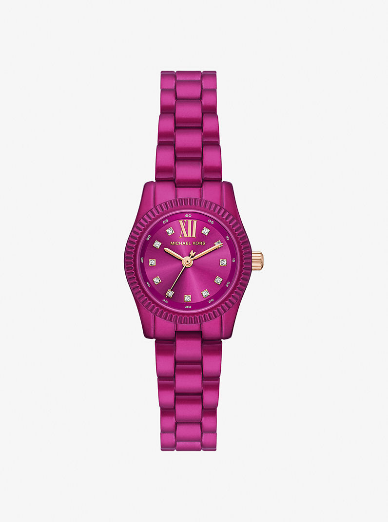 Michael Kors Petite Lexington MK4915LE Women's Quartz Watch – Sunray Fuchsia with Fuchsia Stainless Steel Bracelet