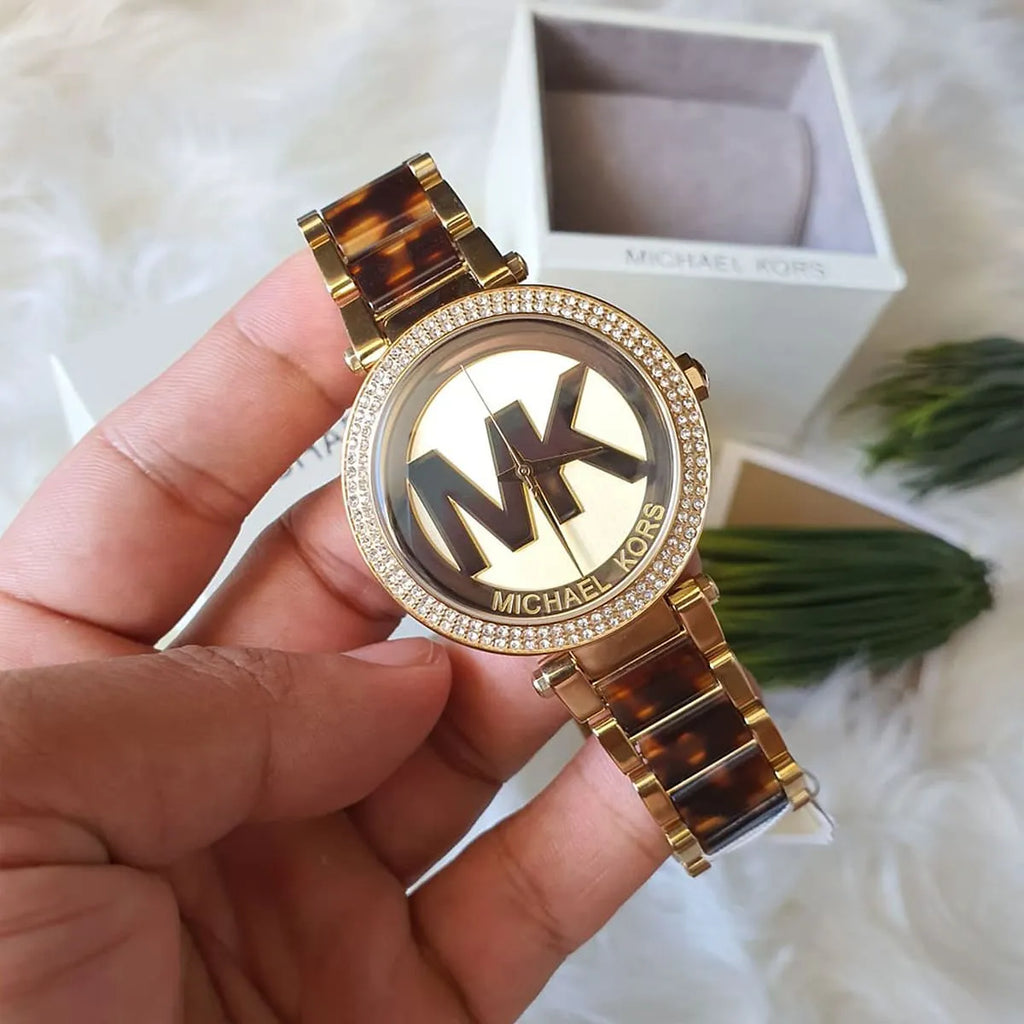 Michael Kors Parker MK6109 39mm Women's Quartz Watch – Gold with Gold Genuine Leather Strap