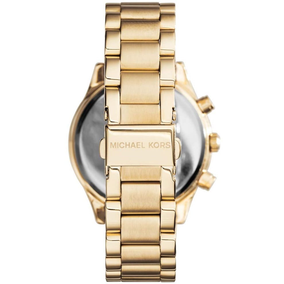 Michael Kors Brinkley MK6187 42mm Women's Chronograph Watch – Gold with Gold Stainless Steel Bracelet