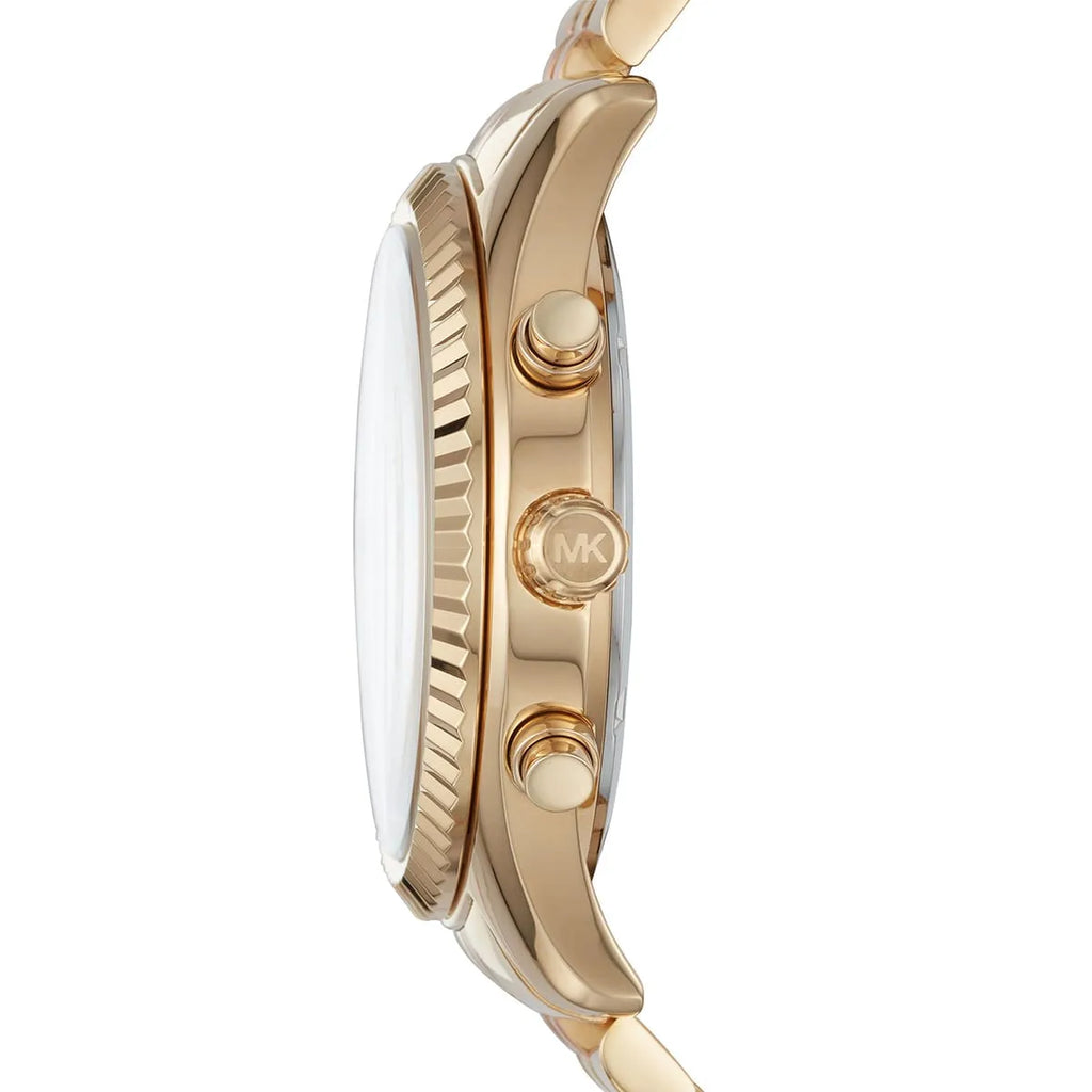 Michael Kors Lexington MK6473 38mm Women's Chronograph Watch – Sunray Rose Gold with Two-Tone Stainless Steel Bracelet
