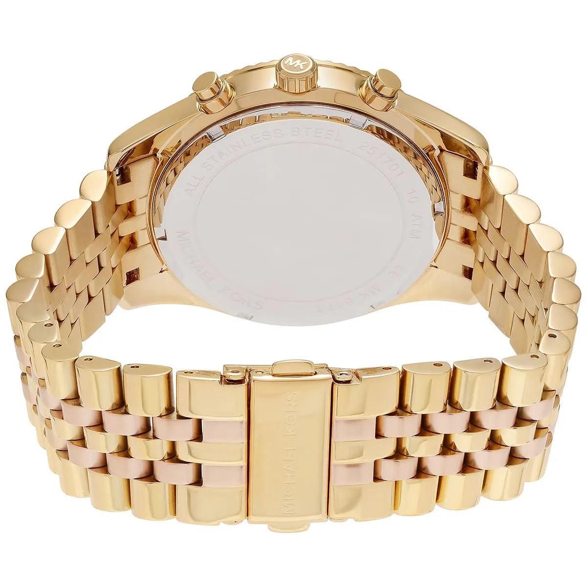 Michael Kors Lexington MK6473 38mm Women's Chronograph Watch – Sunray Rose Gold with Two-Tone Stainless Steel Bracelet