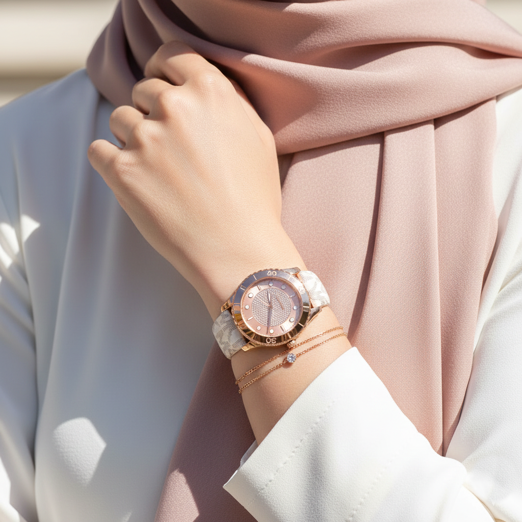 Michael Kors Runway MK6980 37mm Women's Quartz Watch – Pavé Rose Gold with Rose Gold Stainless Steel Bracelet