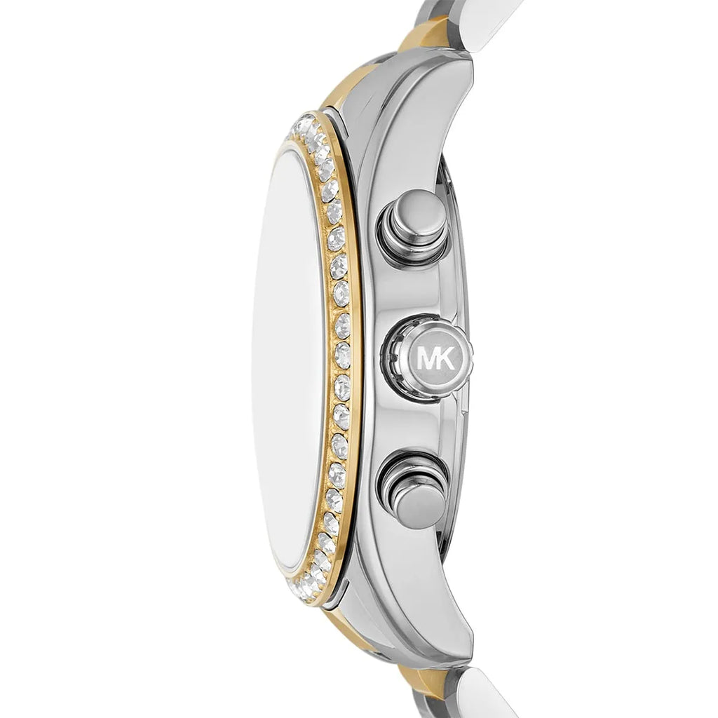 Michael Kors Lexington MK7303 38mm Women's Chronograph Watch – Sunray Green with Two-Tone Stainless Steel Bracelet