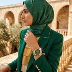 Michael Kors Lexington MK7303 38mm Women's Chronograph Watch – Sunray Green with Two-Tone Stainless Steel Bracelet