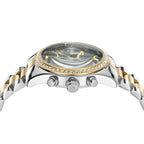 Michael Kors Lexington MK7303 38mm Women's Chronograph Watch – Sunray Green with Two-Tone Stainless Steel Bracelet