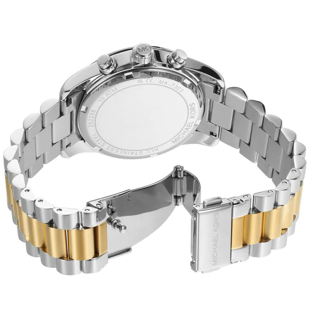 Michael Kors Lexington MK7303 38mm Women's Chronograph Watch – Sunray Green with Two-Tone Stainless Steel Bracelet