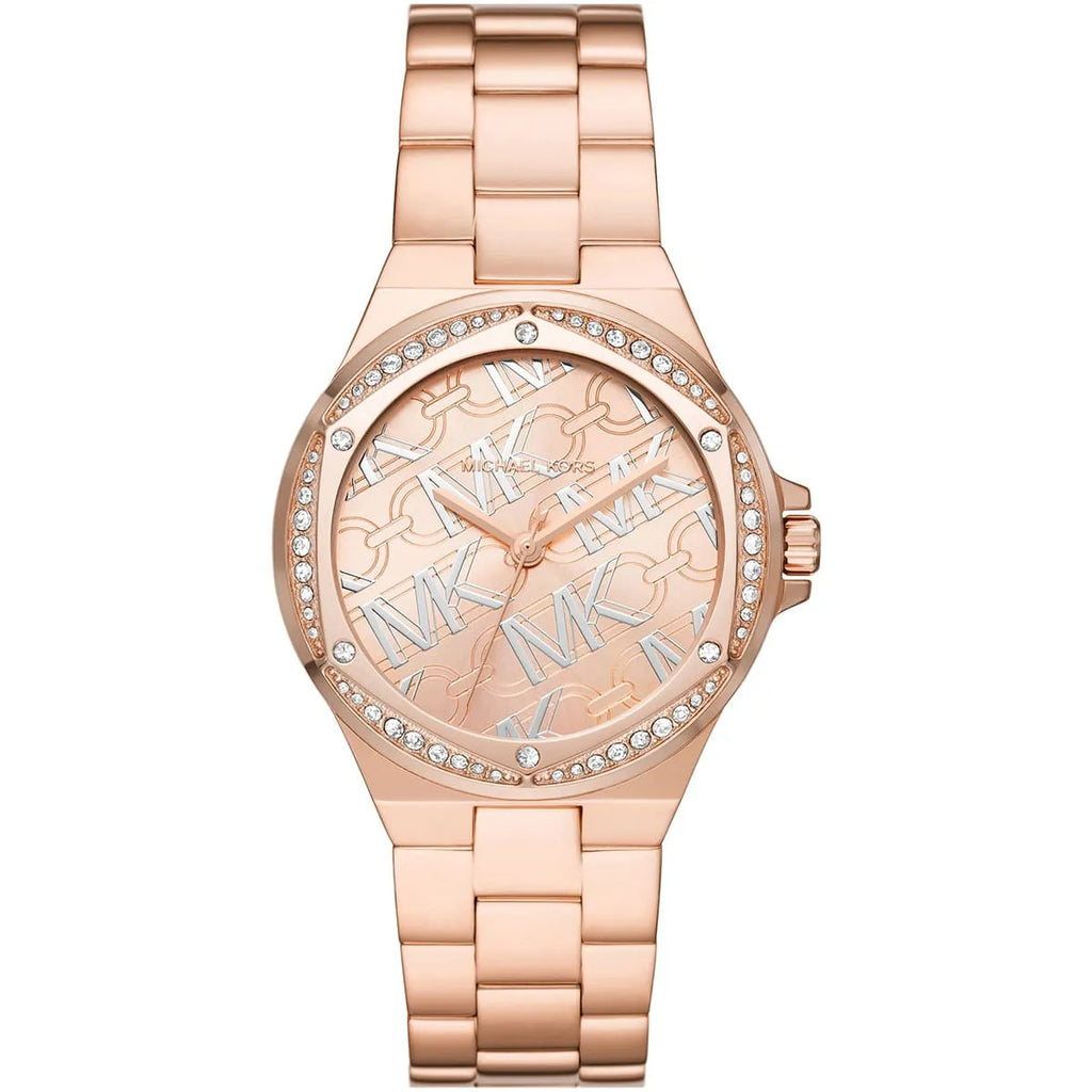 Michael Kors Lennox MK7405 37mm Women's Quartz Watch – Rose Gold with Rose Gold Chain-Link Bracelet