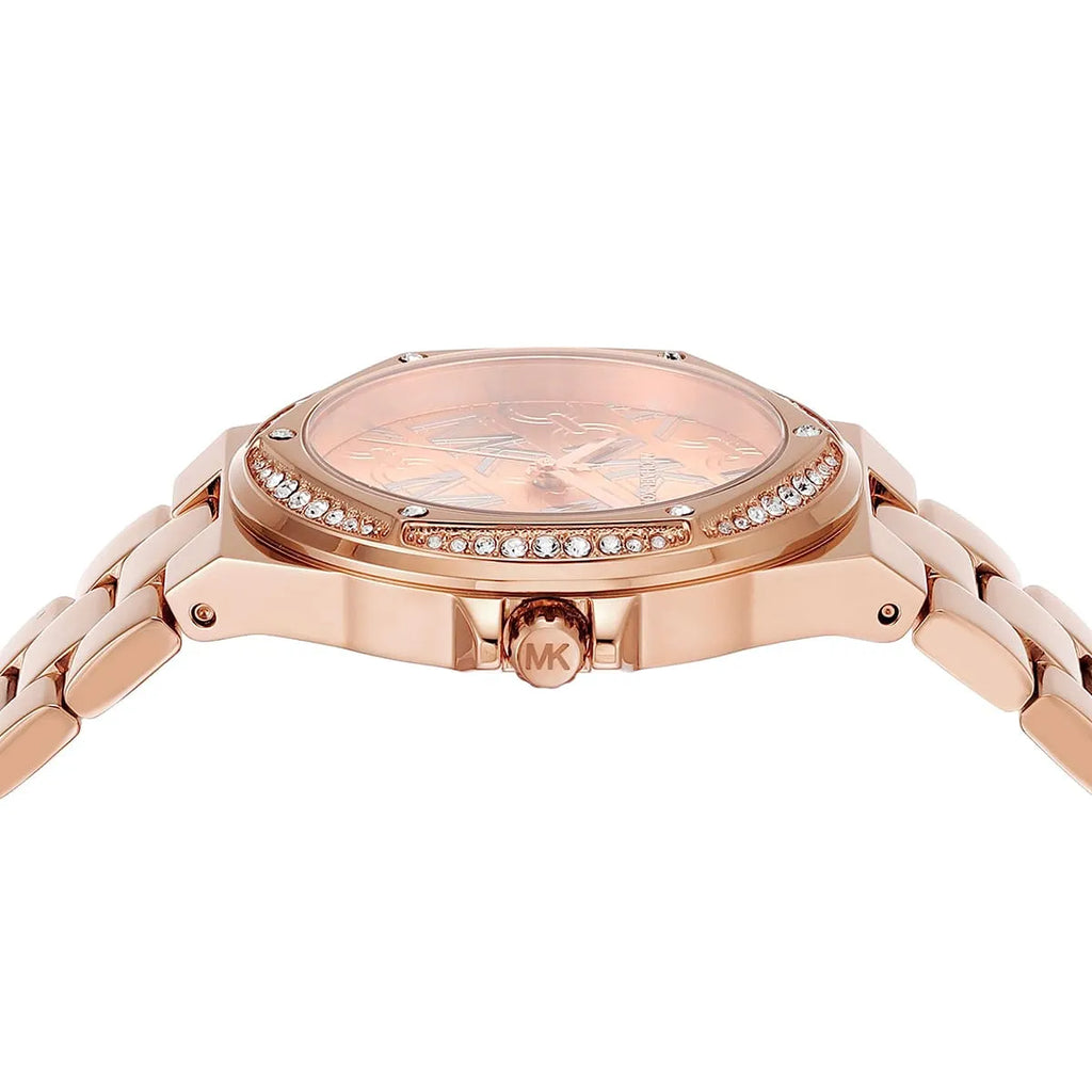 Michael Kors Lennox MK7405 37mm Women's Quartz Watch – Rose Gold with Rose Gold Chain-Link Bracelet