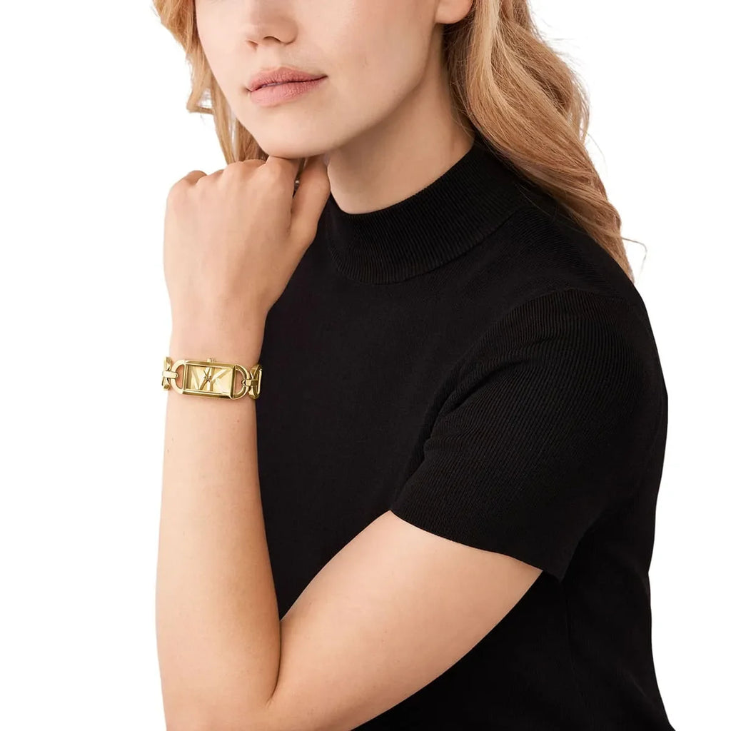 Michael Kors Signature MK7406 30mm Women's Quartz Watch – Gold with Silver Stainless Steel Bracelet