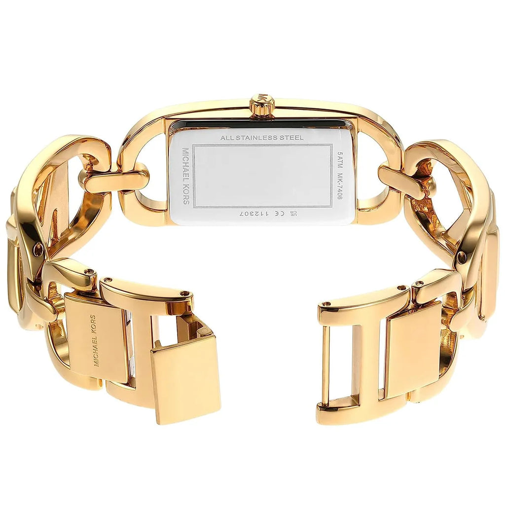 Michael Kors Signature MK7406 30mm Women's Quartz Watch – Gold with Silver Stainless Steel Bracelet