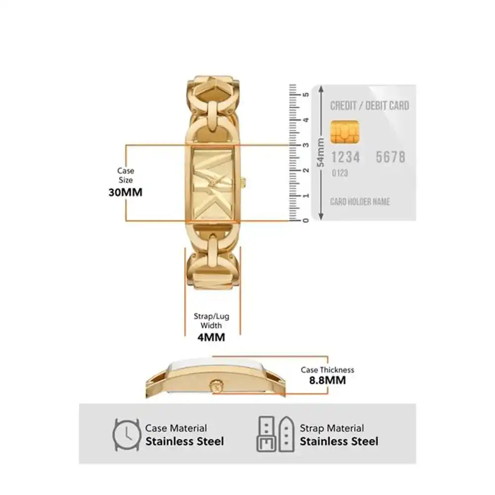 Michael Kors Signature MK7406 30mm Women's Quartz Watch – Gold with Silver Stainless Steel Bracelet