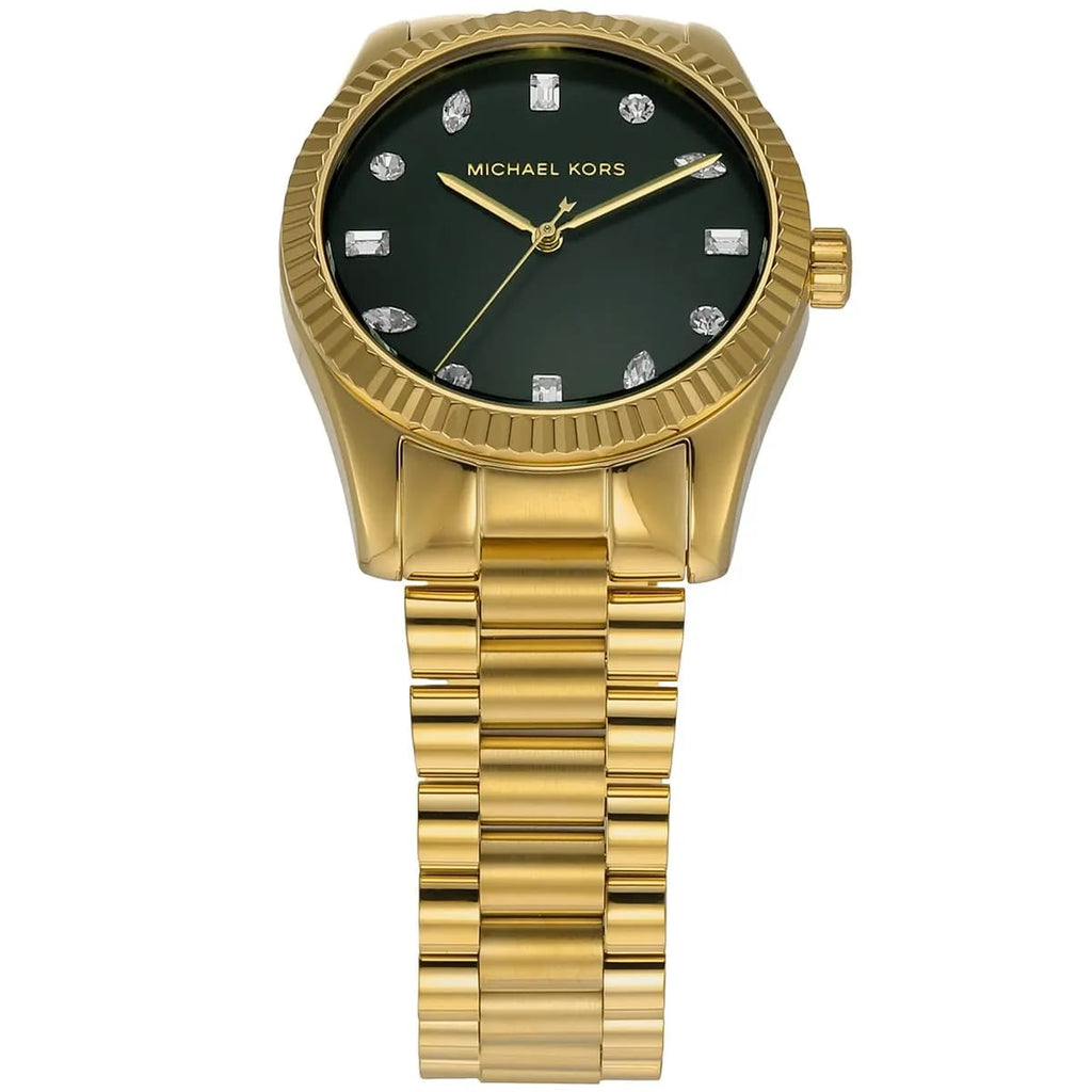 Michael Kors Lexington MK7449 38mm Women's Quartz Watch – Sunray Green with Gold Stainless Steel Bracelet