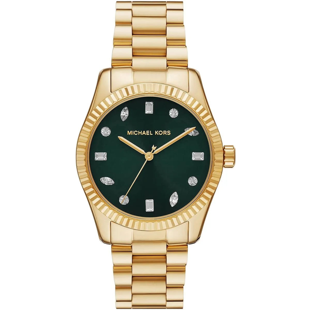 Michael Kors Lexington MK7449 38mm Women's Quartz Watch – Sunray Green with Gold Stainless Steel Bracelet