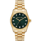 Michael Kors Lexington MK7449 38mm Women's Quartz Watch – Sunray Green with Gold Stainless Steel Bracelet