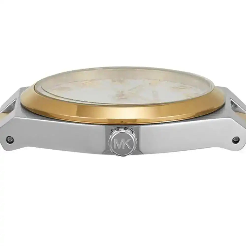 Michael Kors Lennox MK7464 37mm Women's Quartz Watch – White with Two-Tone Stainless Steel Bracelet