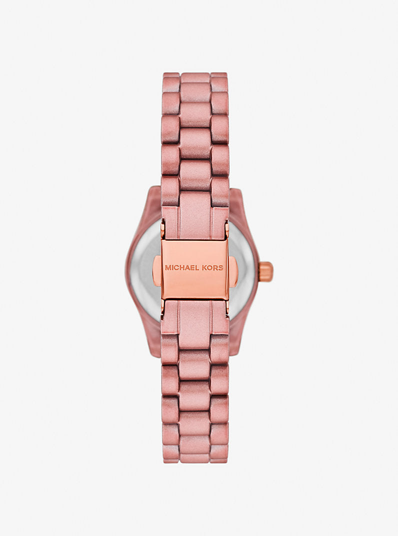Michael Kors Petite Lexington MK7518LE Women's Quartz Watch – Sunray Signature with Silver Stainless Steel Bracelet
