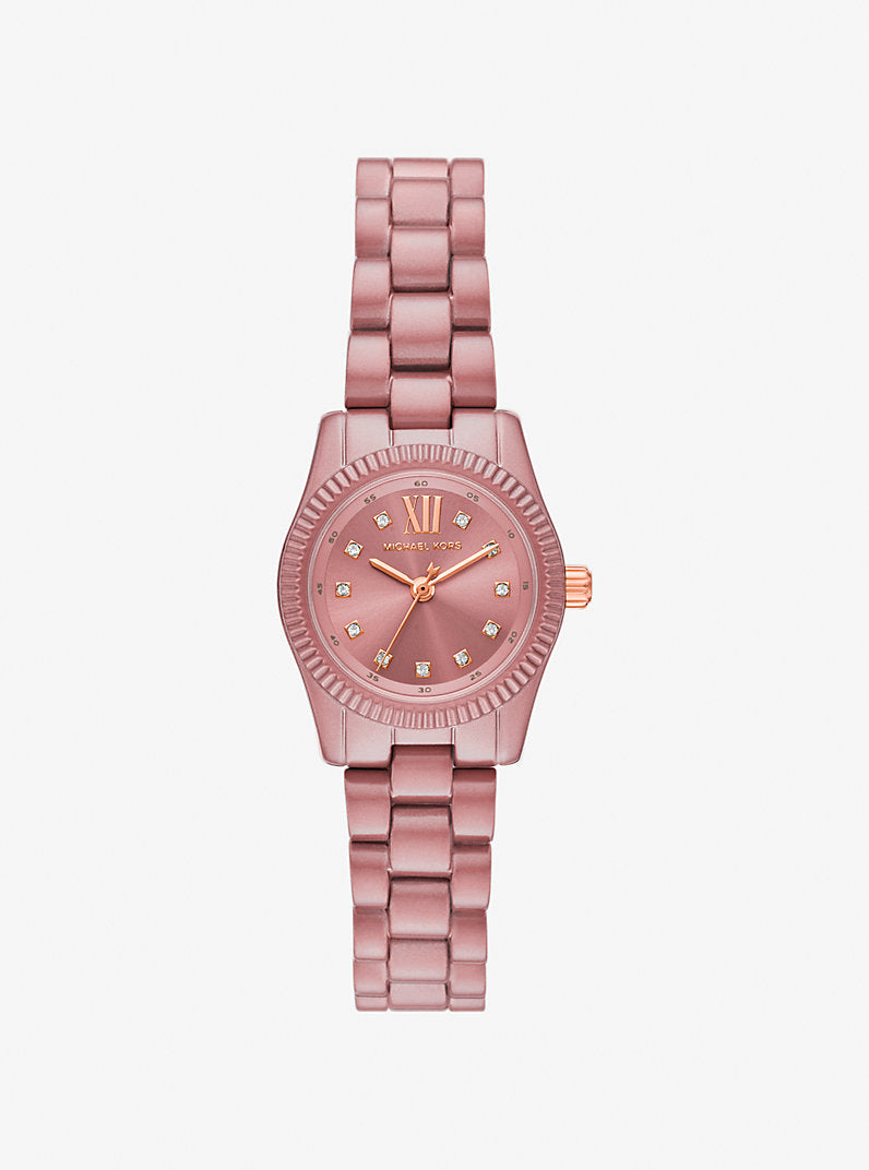 Michael Kors Petite Lexington MK7518LE Women's Quartz Watch – Sunray Signature with Silver Stainless Steel Bracelet