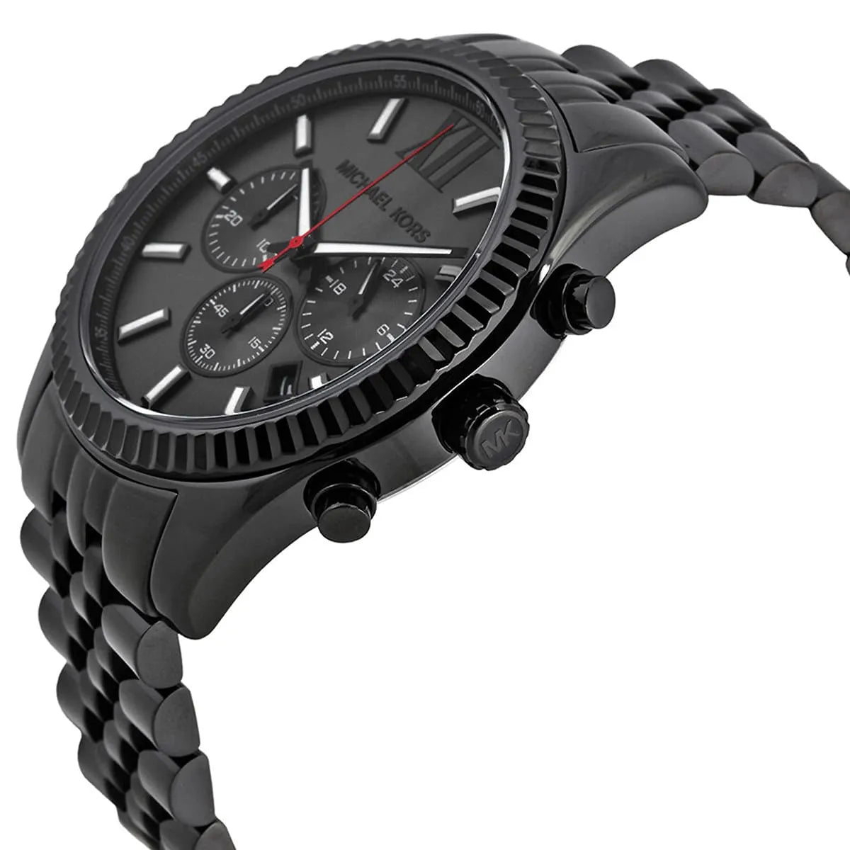 Michael Kors Lexington MK8320 45mm Men's Chronograph Watch – Grey & Black Stainless Steel Bracelet
