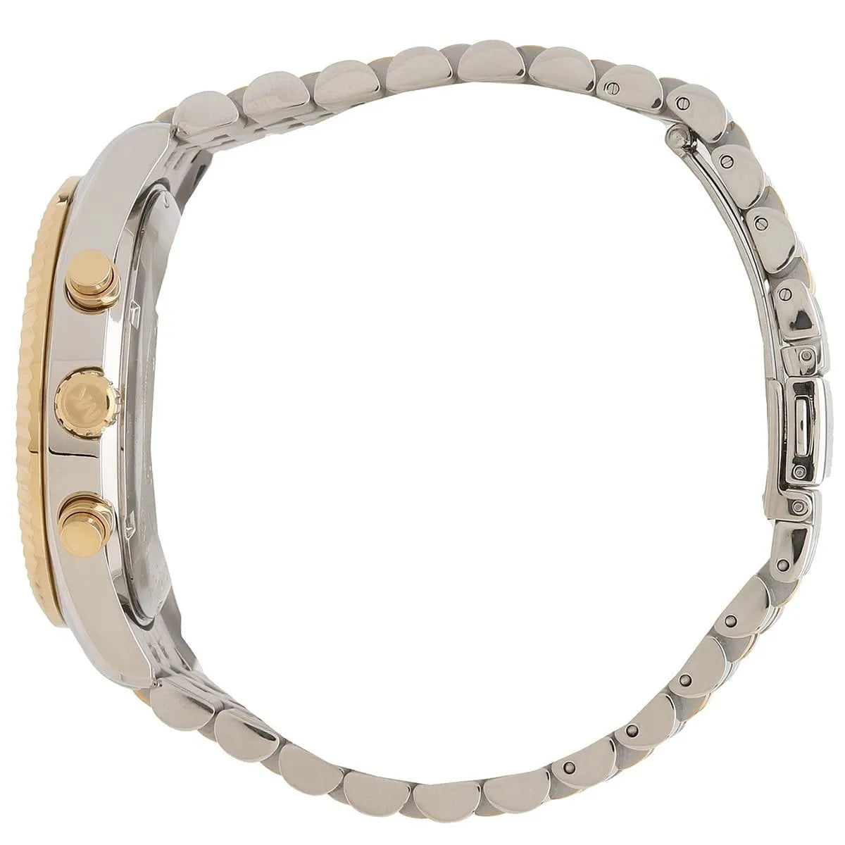 Michael Kors Lexington MK8344 45mm Men's Chronograph Watch – Silver & Two-Tone Silver and Gold Stainless Steel Bracelet