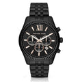 Michael Kors Lexington MK8467 44mm Men's Chronograph Watch – Black Sunray & Black Stainless Steel Bracelet