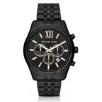 Michael Kors Lexington MK8467 44mm Men's Chronograph Watch – Black Sunray & Black Stainless Steel Bracelet