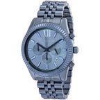 Michael Kors Lexington MK8480 45mm Men's Chronograph Watch – Blue & Silver-Tone Stainless Steel Bracelet
