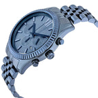 Michael Kors Lexington MK8480 45mm Men's Chronograph Watch – Blue & Silver-Tone Stainless Steel Bracelet