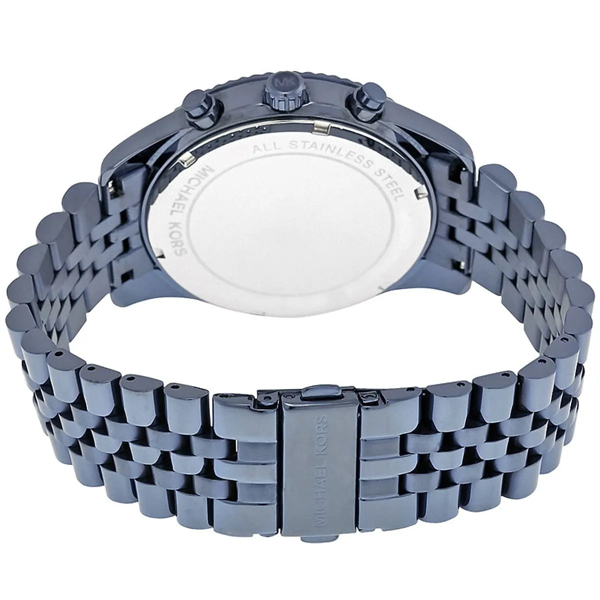Michael Kors Lexington MK8480 45mm Men's Chronograph Watch – Blue & Silver-Tone Stainless Steel Bracelet