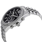 Michael Kors Lexington MK8602 44mm Men's Chronograph Watch – Black Sunray & Silver Stainless Steel Bracelet