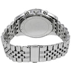 Michael Kors Lexington MK8602 44mm Men's Chronograph Watch – Black Sunray & Silver Stainless Steel Bracelet