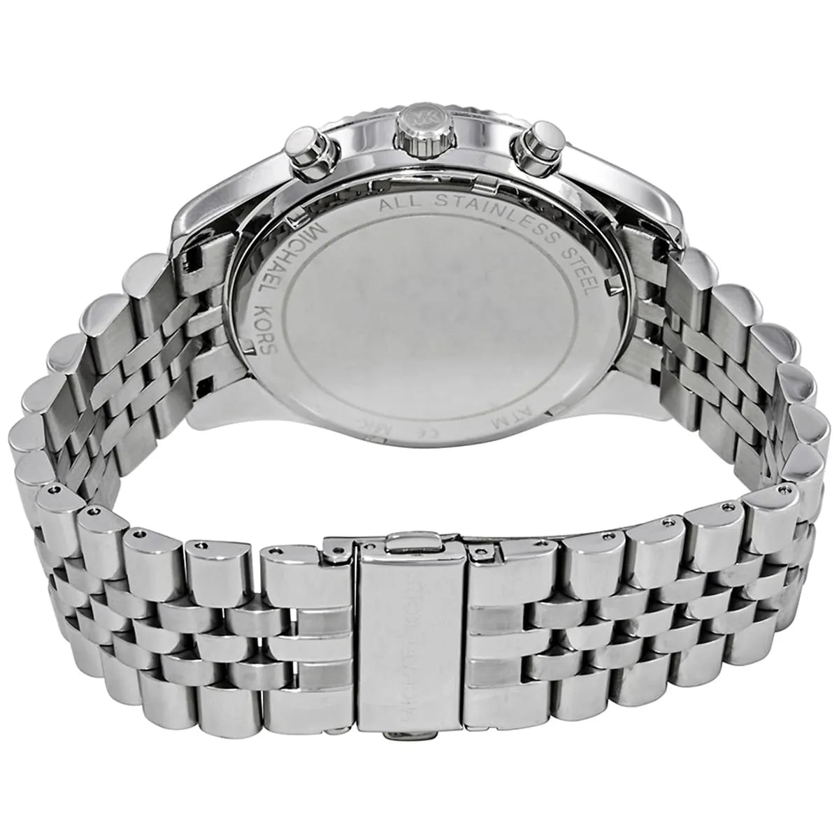Michael Kors Lexington MK8602 44mm Men's Chronograph Watch – Black Sunray & Silver Stainless Steel Bracelet