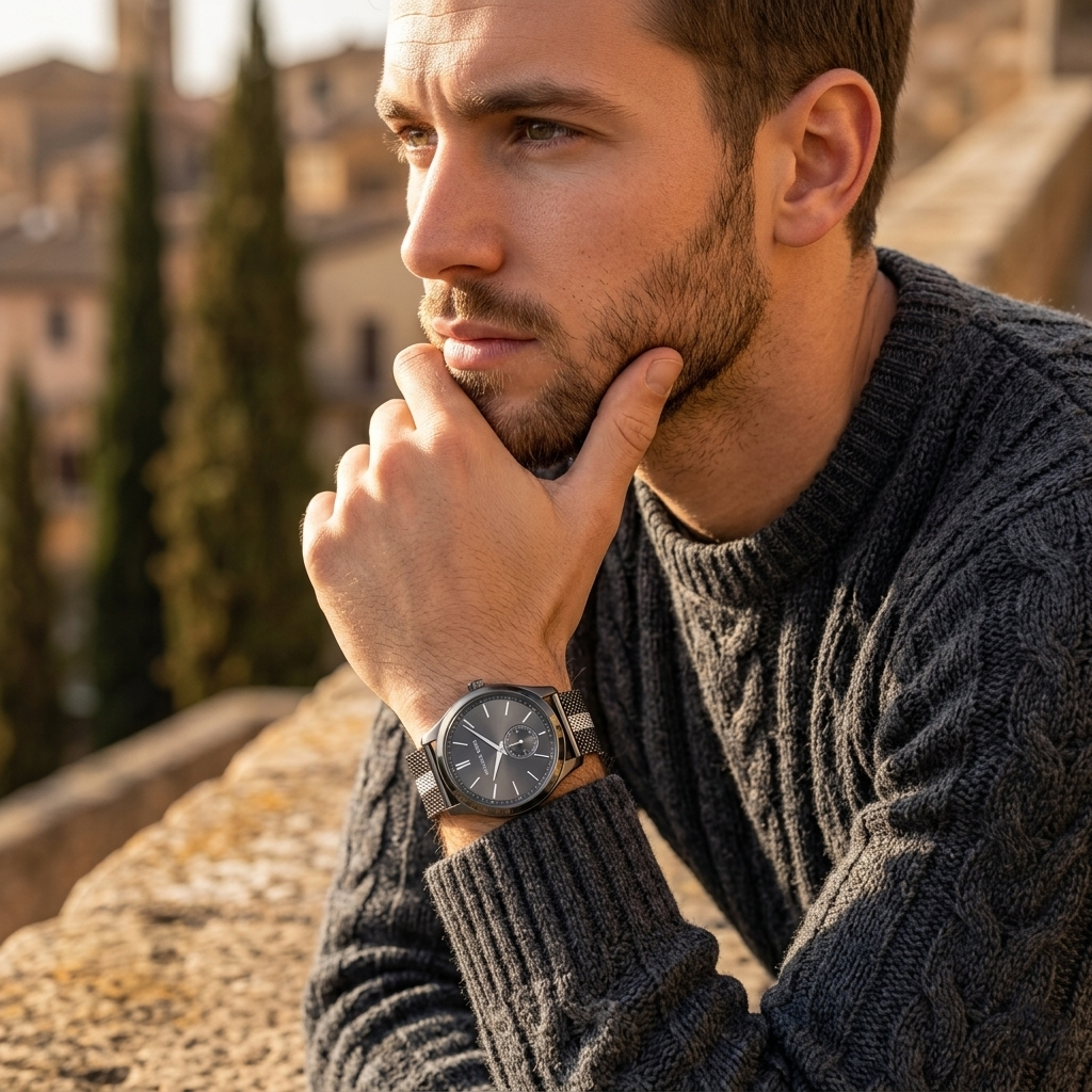 Michael Kors Irving MK8805 42mm Men's Quartz Watch – Grey Sunray & Gunmetal Grey Stainless Steel Mesh Bracelet