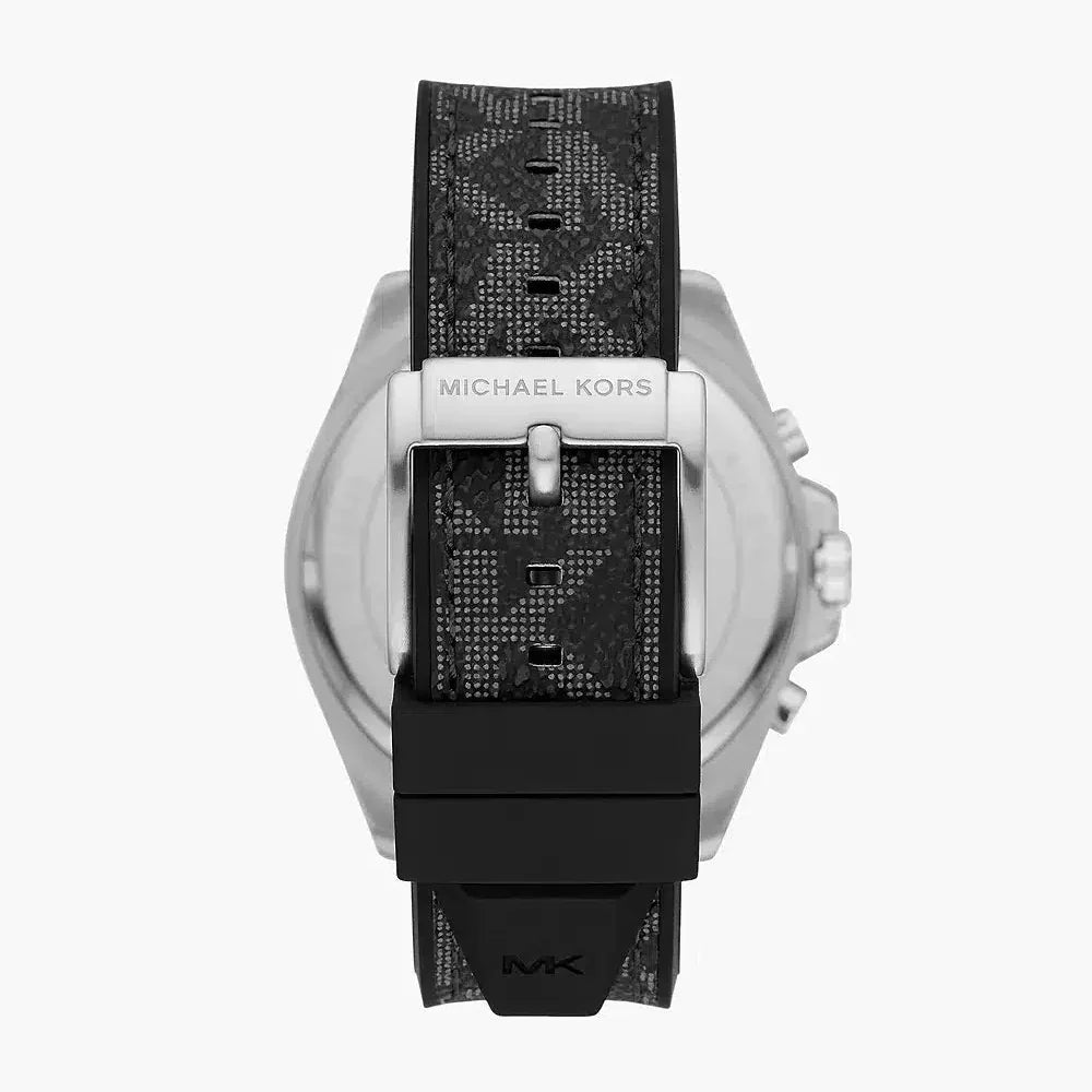 Michael Kors Brecken MK8850 45mm Men's Chronograph Watch – Black Textured & Black Rubber Strap