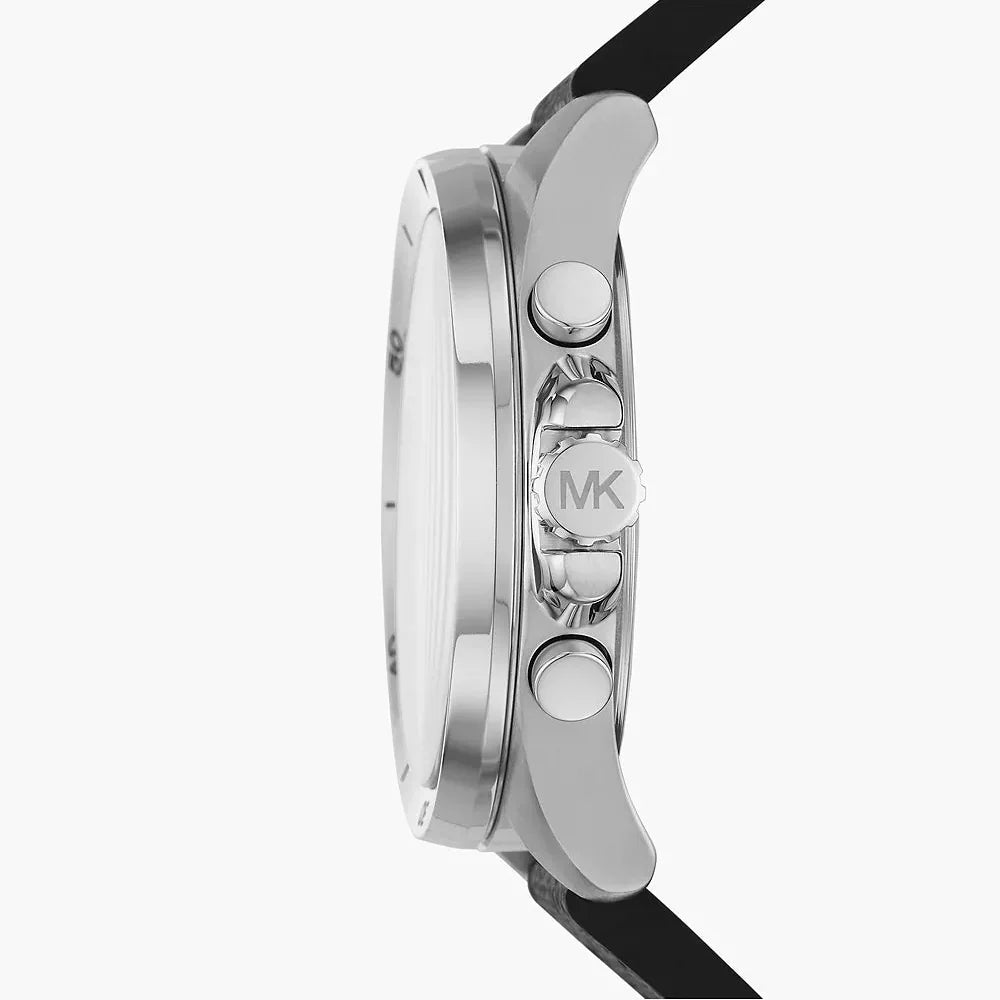 Michael Kors Brecken MK8850 45mm Men's Chronograph Watch – Black Textured & Black Rubber Strap